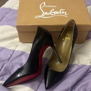 Christian Louboutin Glossy Black Heels with Red Soles